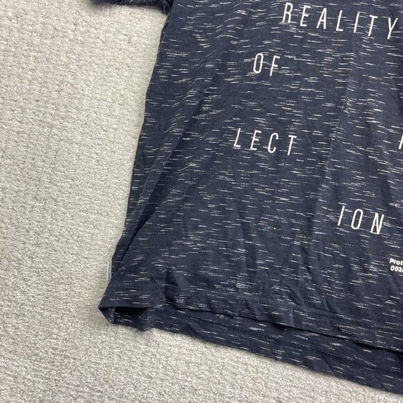 Projek Raw Pocket Tee Logo AOP Shirt Y2K Soft V-neck Men Sz L Navy Blue - Picture 6 of 15